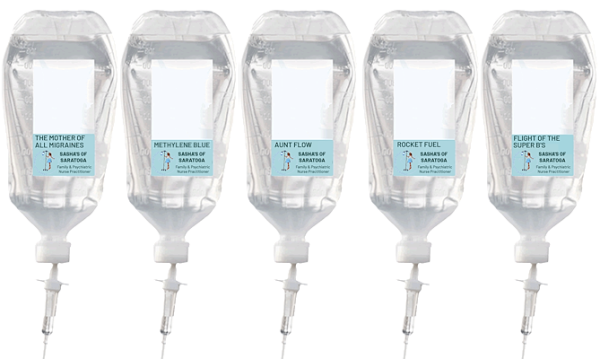 $175 IV Treatments - Mother of All Migraines, Methylene Blue, Flight of the Super B’s, Rocket Fuel, and/or Aunt Flow